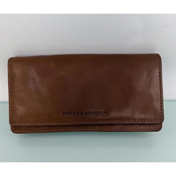 Spikes & Sparrow Handbags - Spikes & Sparrow Brown Leather Accordion Wallet Vintage Boho Organizer clutch